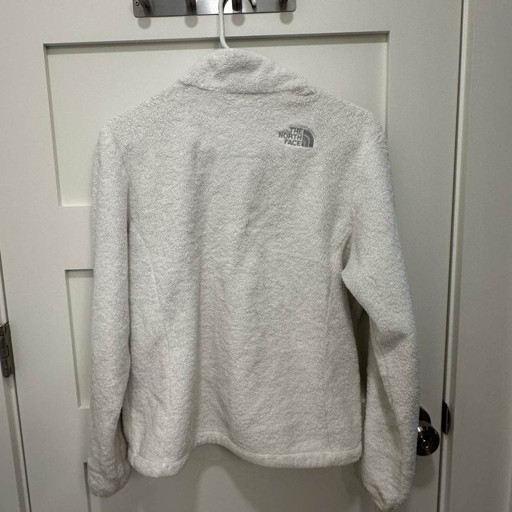 The North Face fleece jacket full zip Women’s Small white zipper hand pockets - Picture 3 of 7